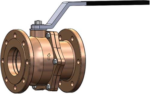 Two Pieces Full Bore Ball Valve-Flanged resim